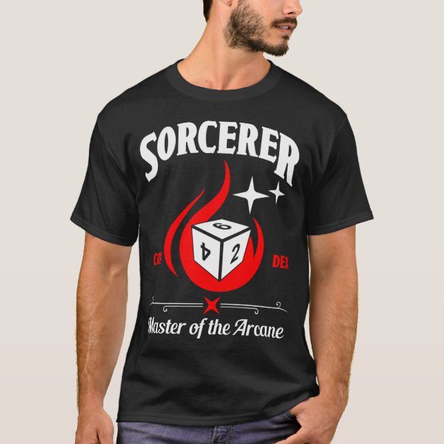 Trollkarl D&D-karaktärklass T Shirt (Framsida)