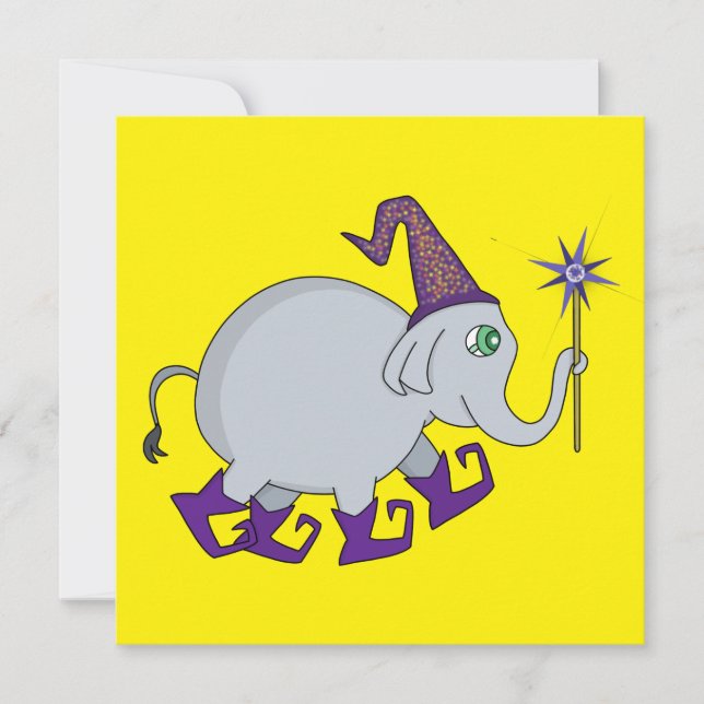 Trollkarl Elefant Julkort (Framsida)