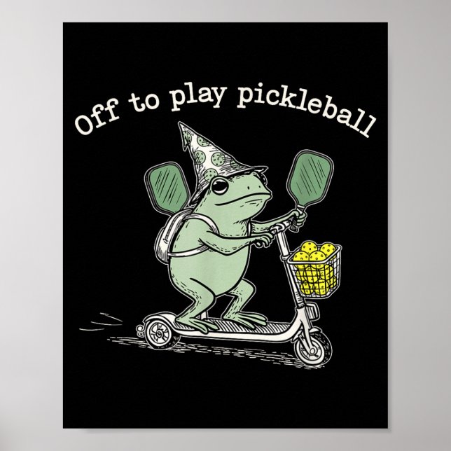 Trollkarl Groda Håller Racketspruta Åk Iväg För At Poster (Framsidan)