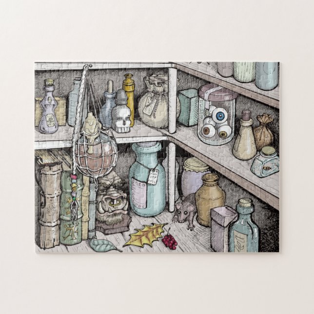 Trollkarl kabinett pussel för dryck (Horisontell)