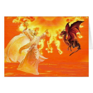 Trollkarl och Dragon. Hälsningskort