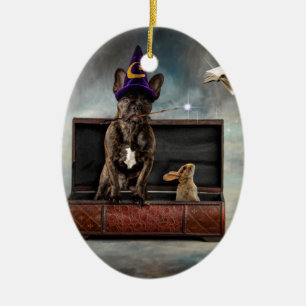 Trollkarl och vänner julgransprydnad keramik