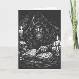 Trollkarl som studerar Grimorium — av BurnsInHell Kort