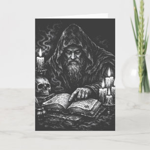 Trollkarl som studerar Grimorium — av BurnsInHell Kort