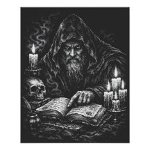 Trollkarl som studerar Grimorium — av BurnsInHell