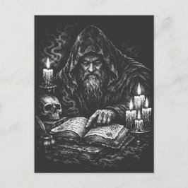 Trollkarl som studerar Grimorium — av BurnsInHell Vykort