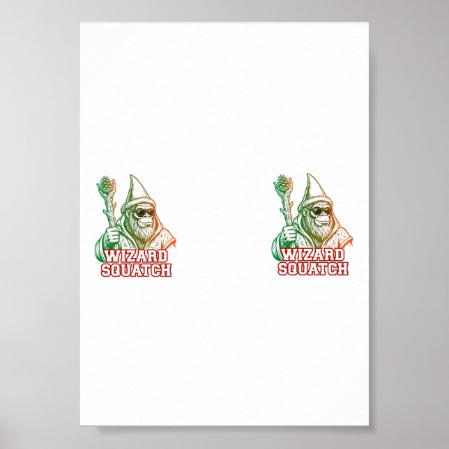 Trollkarl Squatch Rolig Bigfoot-affisch Poster (Framsidan)
