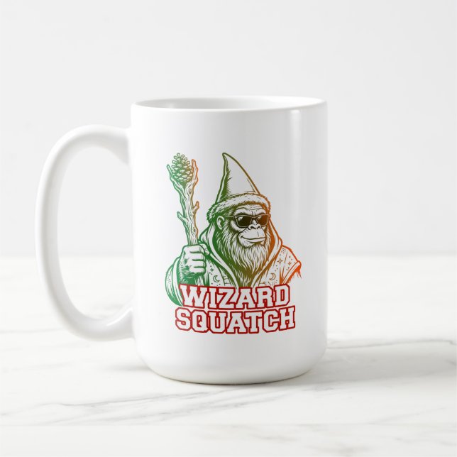 Trollkarl Squatch Rolig Bigfoot Kaffe Mugg (Vänster)