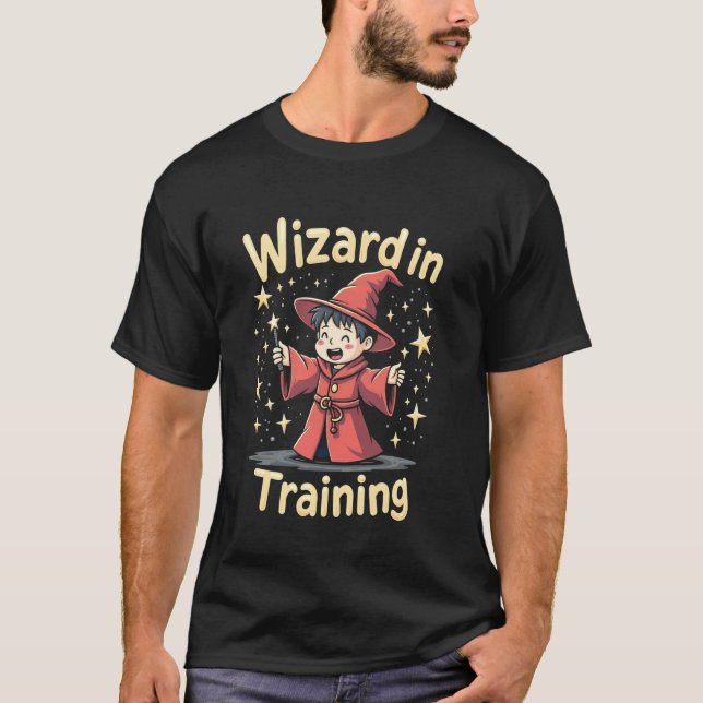Trollkarl under utbildning Magi Häxa Lärling Spel  T Shirt (Framsida)