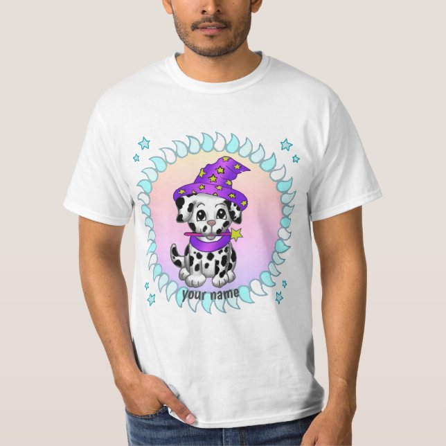 Trollkarl Valp hund T Shirt (Framsida)