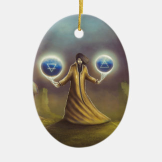 trollkarlfantasimagi julgransprydnad keramik