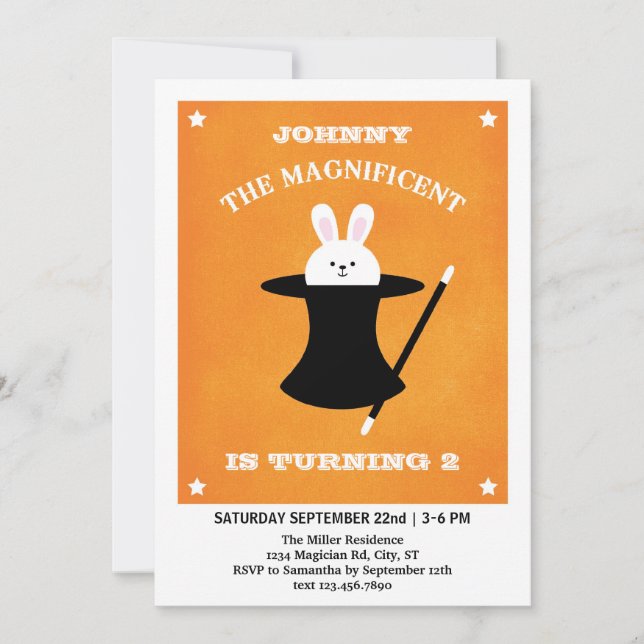 Trollkarlfödelsedagsfest inbjudan (Framsida)