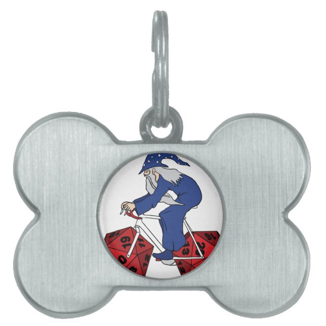 Trollkarlridningcykel med 20 sidtärninghjul namnbricka husdjur (Framsidan)