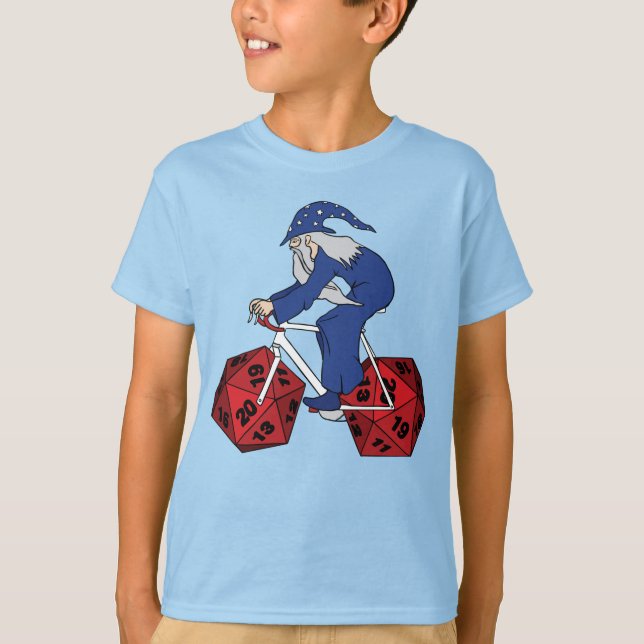 Trollkarlridningcykel med 20 sidtärninghjul t-shirt (Framsida)