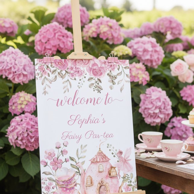 Trollkarlsflicka Rosa Blommor Födelsedagsfirande Poster (Skapare uppladdad)