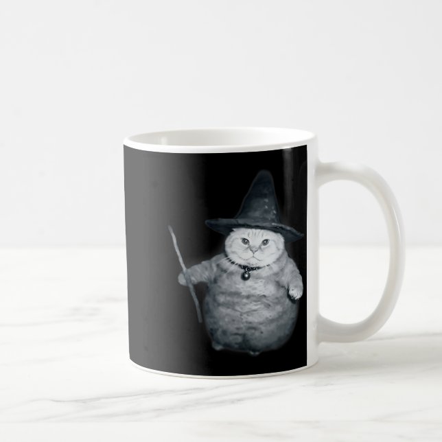 Trollkitten Meme Chonk Häxa Katt Meme Stud Hjärna Kaffemugg (Höger)