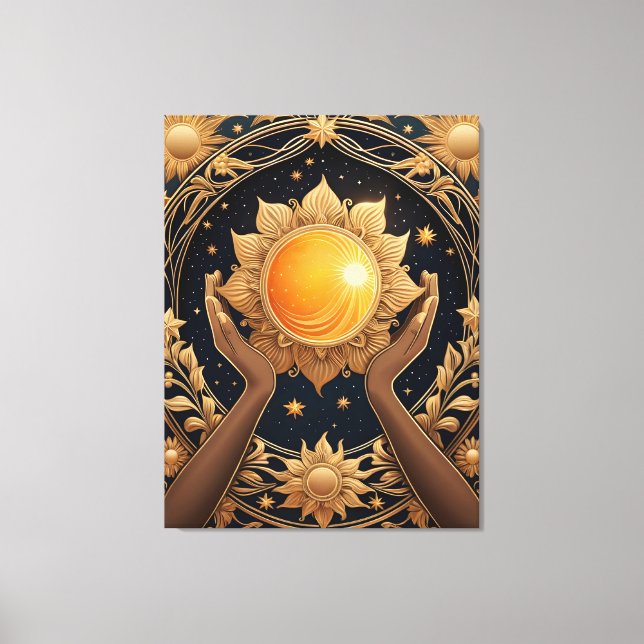 trollmålning av händer tarot canvastryck (Framsida)