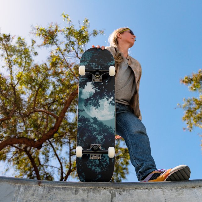 Trollskogen en natt med fullmåne mini skateboard bräda 18,5 cm (Utomhus 1)