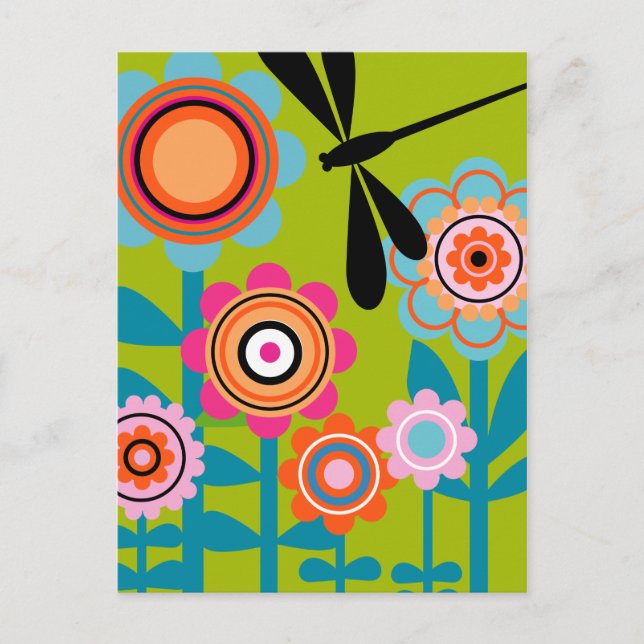 trollslända 4 vykort (Framsida)