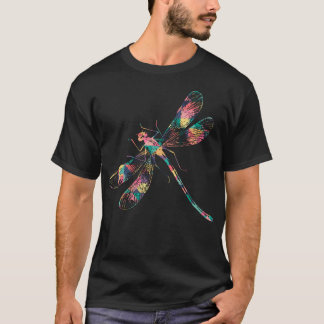 Trollslända Abstrakt Färg Sommar Svärm Nymf Älskar T Shirt