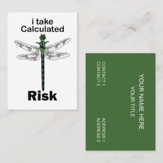Trollslända Jag Tar Beräknad Risk Aktiemäklare Visitkort