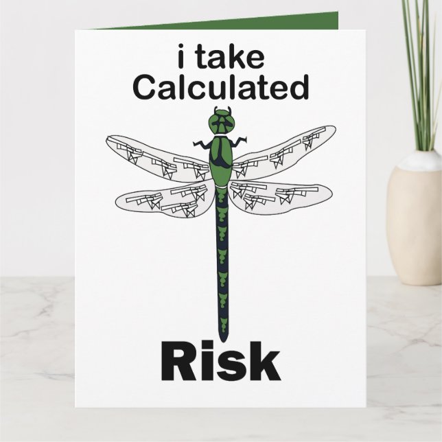 Trollslända Jag Tar Beräknad Risk Roligt Kort (Framsida)