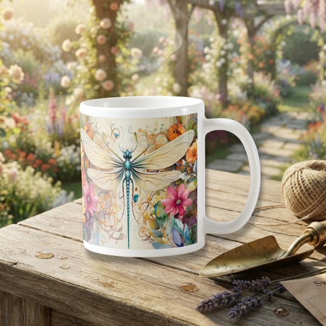 Trollslända Och Vildblommor Kaffemugg (Skapare uppladdad)