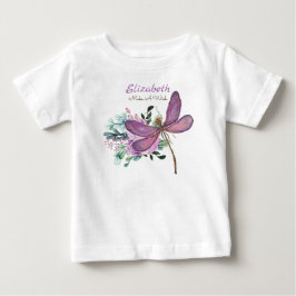Trollslända Önska Lila NAMNAD Ny Bebispresent T Shirt