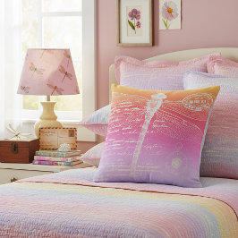 Trollslända pastellgradient kudde