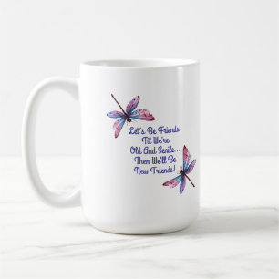 Trollslända present Låt oss vara vänner Gamla seni Kaffemugg