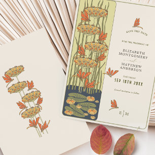 Trollslända Save The Date Belle Epoque Art Nouveau Inbjudningar
