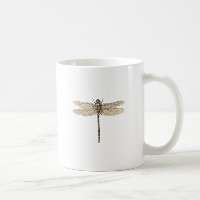 Trollslända Vintage Antik Klassisk Natur Kaffemugg (Höger)