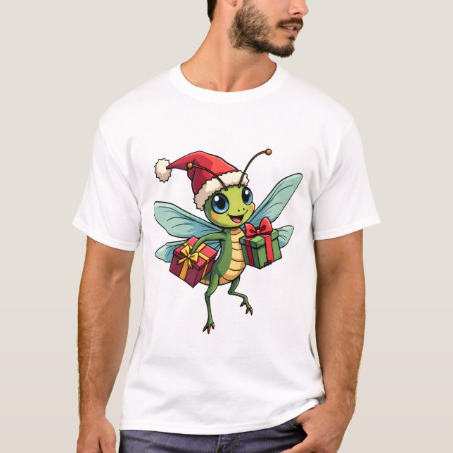 Trollsländan som hjälper jultomten t shirt (Framsida)