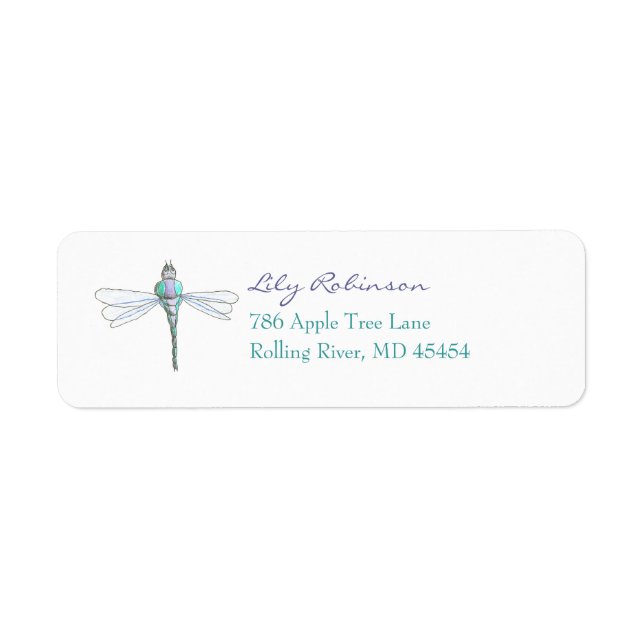 Trollsländans returadressetikett returadress etikett (Framsidan)