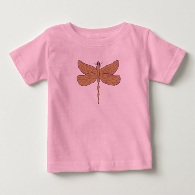 Trollsländeillustration Konst T Shirt (Framsida)