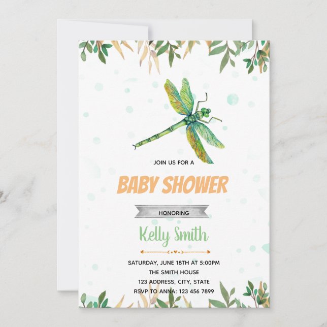 Trollsländor fest inbjudan (Framsida)