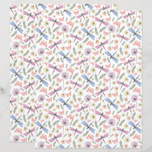 Trollsländor & Fjärilar Scrapbookpapper