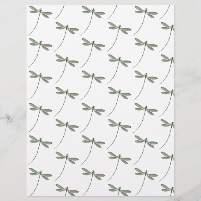 Trollsländor mönster origami papper (Framsida)