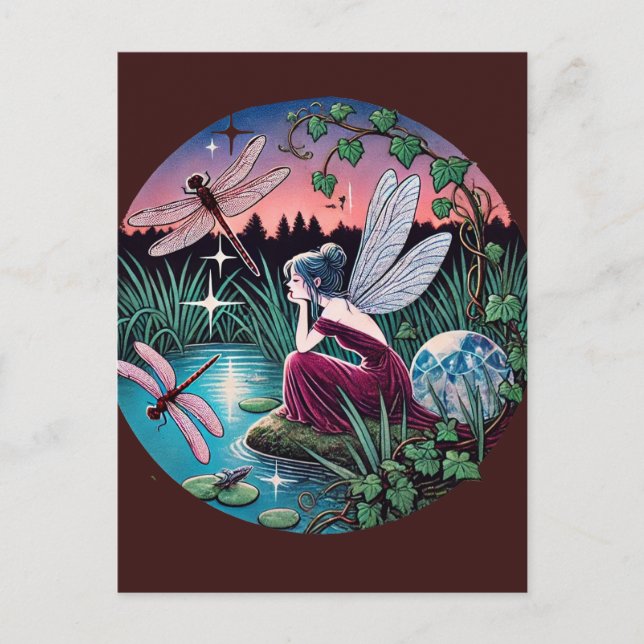 Trollsländor och Ängsälvor                         Vykort (Framsida)