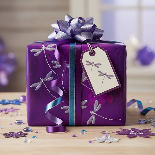 Trollsländor på vatten presentpapper (Skapare uppladdad)