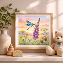 Trollsländor Små Insekter Barnkammare Poster