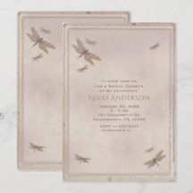 Trollsländor Vintage Trollslända Elegant Inbjudan