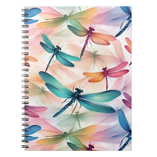 Trollsländsdans tryck skär söm väska anteckningsbok (Framsidan)