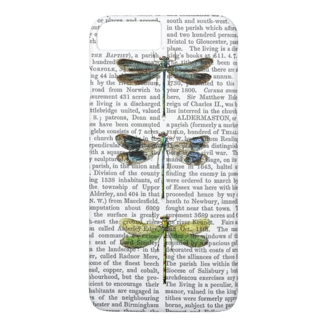 Trollsländstryck 3 Case-Mate iPhone skal (Baksida)