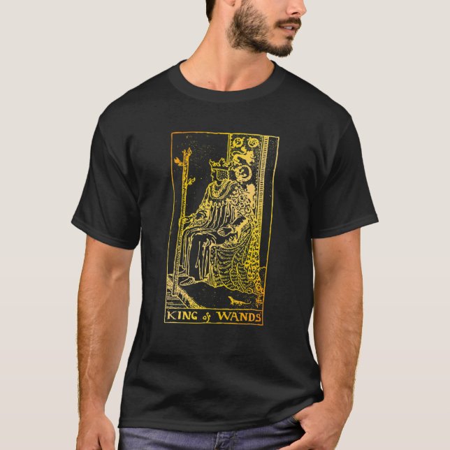 Trollspö-Vintagens Tarot Card kung T Shirt (Framsida)