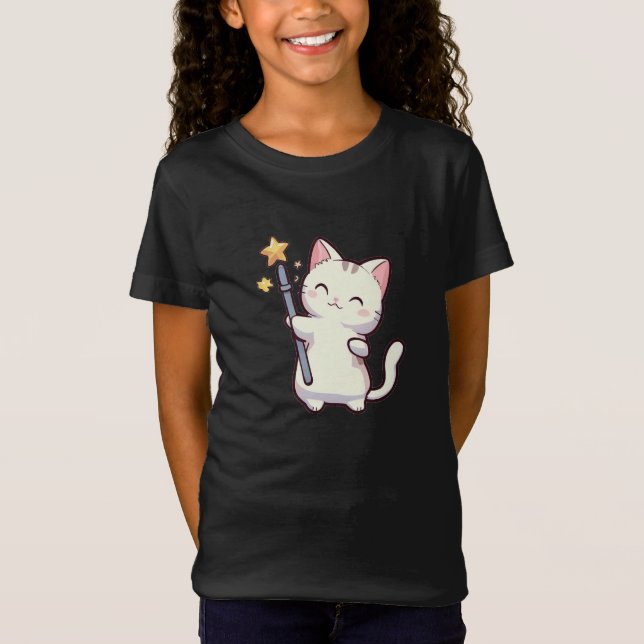 Trollspöet Cute Cats Holding Magic T Shirt (Framsida)