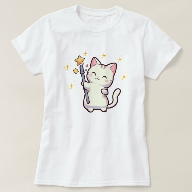 Trollspöet Cute Cats Holding Magic T Shirt (Design framsida)