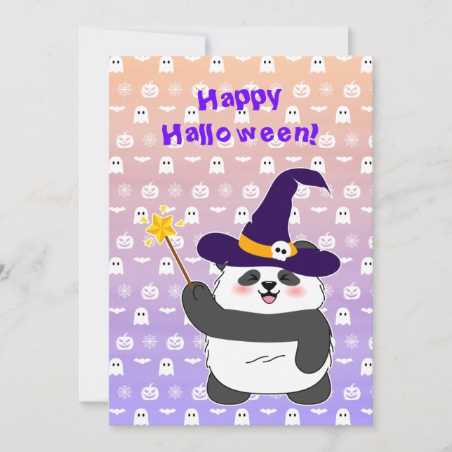 Trollspöet Halloween Cute Baby Panda Witch Magic (Framsida)