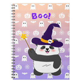 Trollspöet Halloween Cute Baby Panda Witch Magic Anteckningsbok