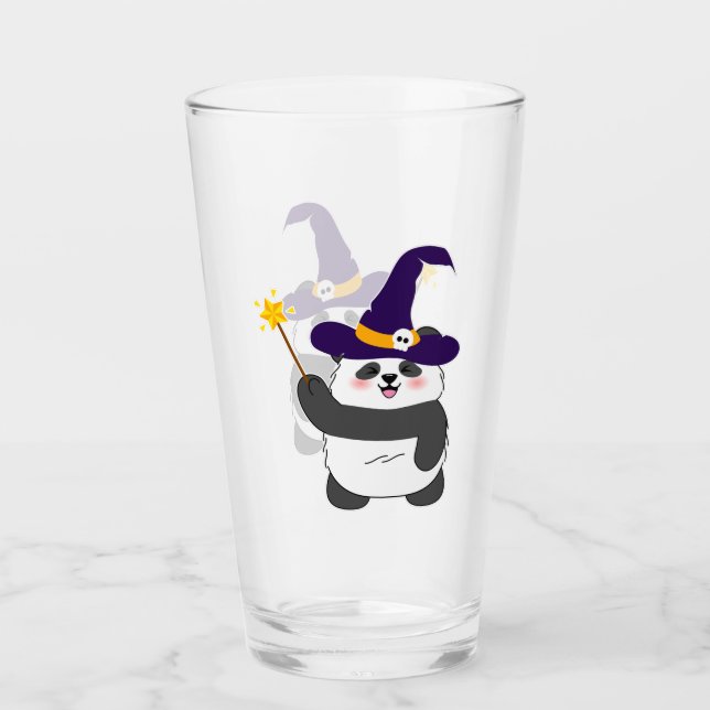 Trollspöet Halloween Cute Baby Panda Witch Magic Glaskopp (Framsida)